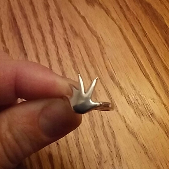 925 Sterling Silver Ring "Hand Print" - Picture 4 of 5